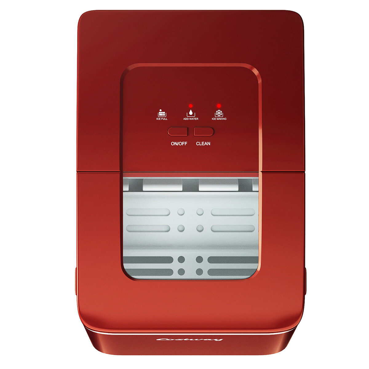 Portable Ice Maker Machine Countertop 26Lbs/24H Self-cleaning w/ Scoop Red