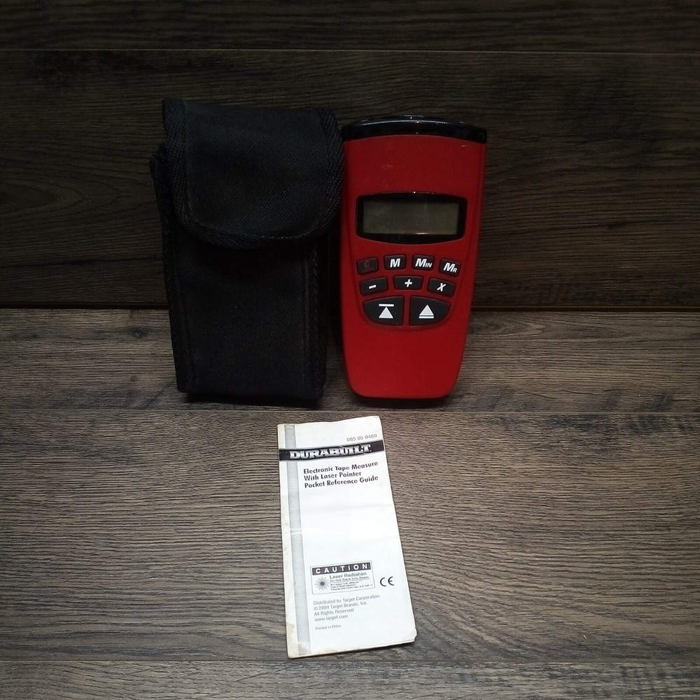 Durabuilt Electronic Tape Measure With Laser Pointer Case And Guide