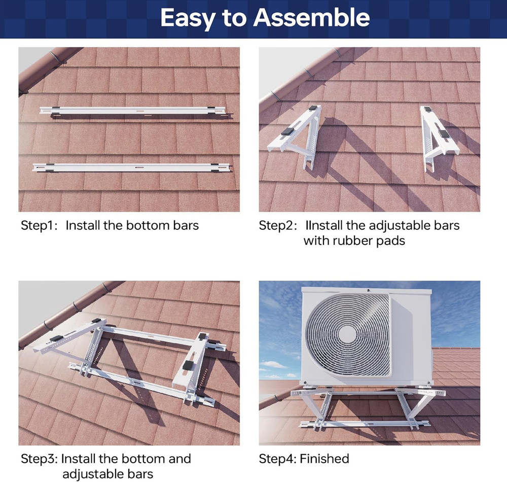 Durable Adjustable Roof Bracket for 9000-24000 BTU Mini Split Units