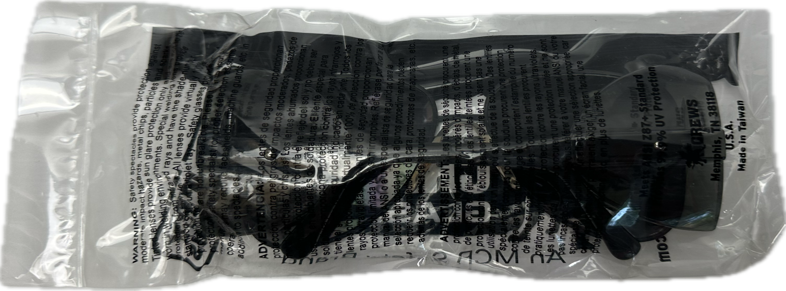 MCR Black Metal Frame Aviators Gray Lens Z87 Safety Glasses W/Side Shields