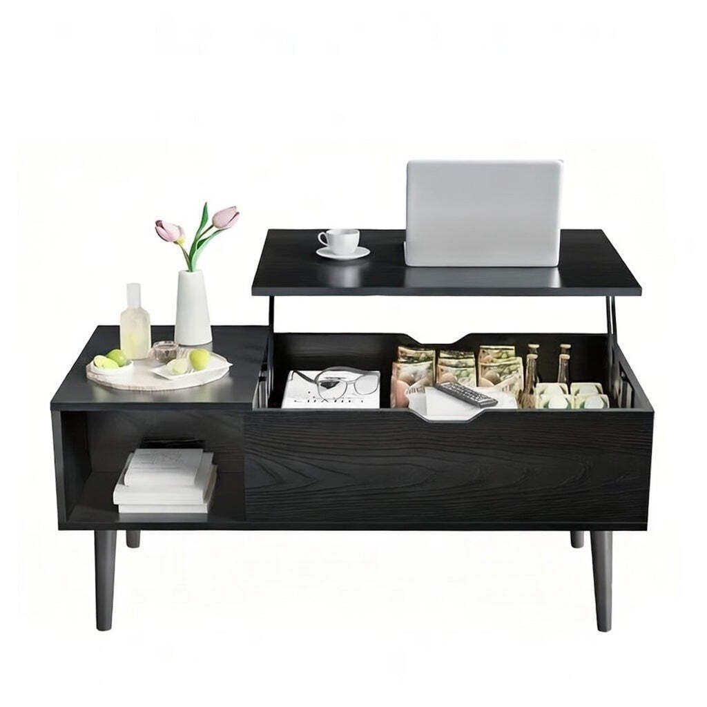 Lift Top Coffee Table with Storage, Wooden Living Room Center Table