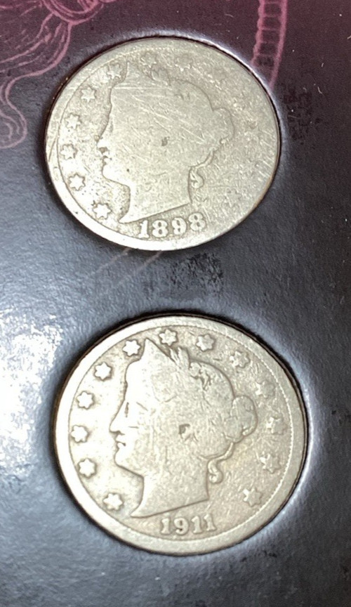 U.S. Coin Set Turn of the Century/1890 & 1902 Pennies + 1898 & 1911 Nickels