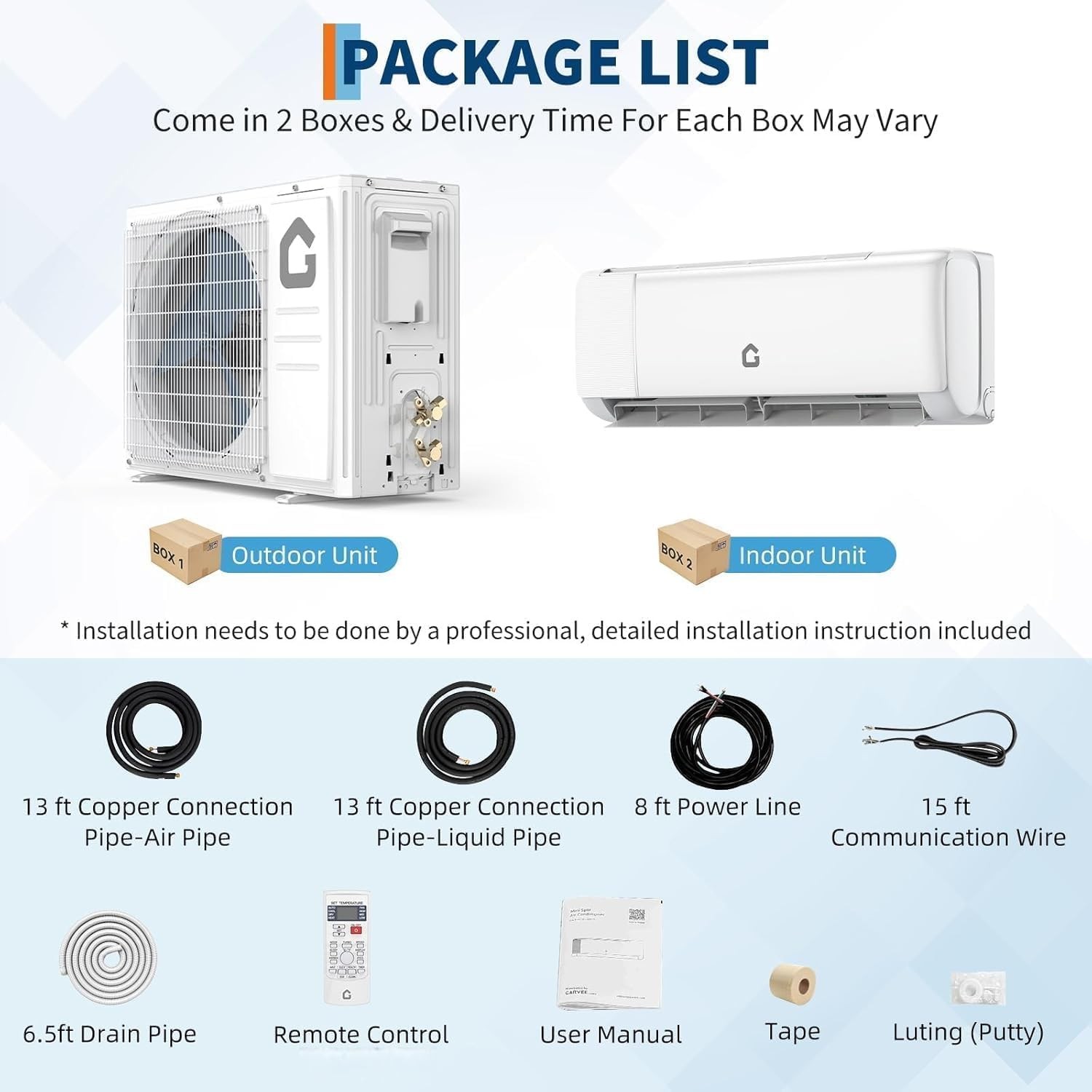 12000 BTU 22 SEER Mini Split Air Conditioner Heat Pump 12K BTU Inverter AC 110V