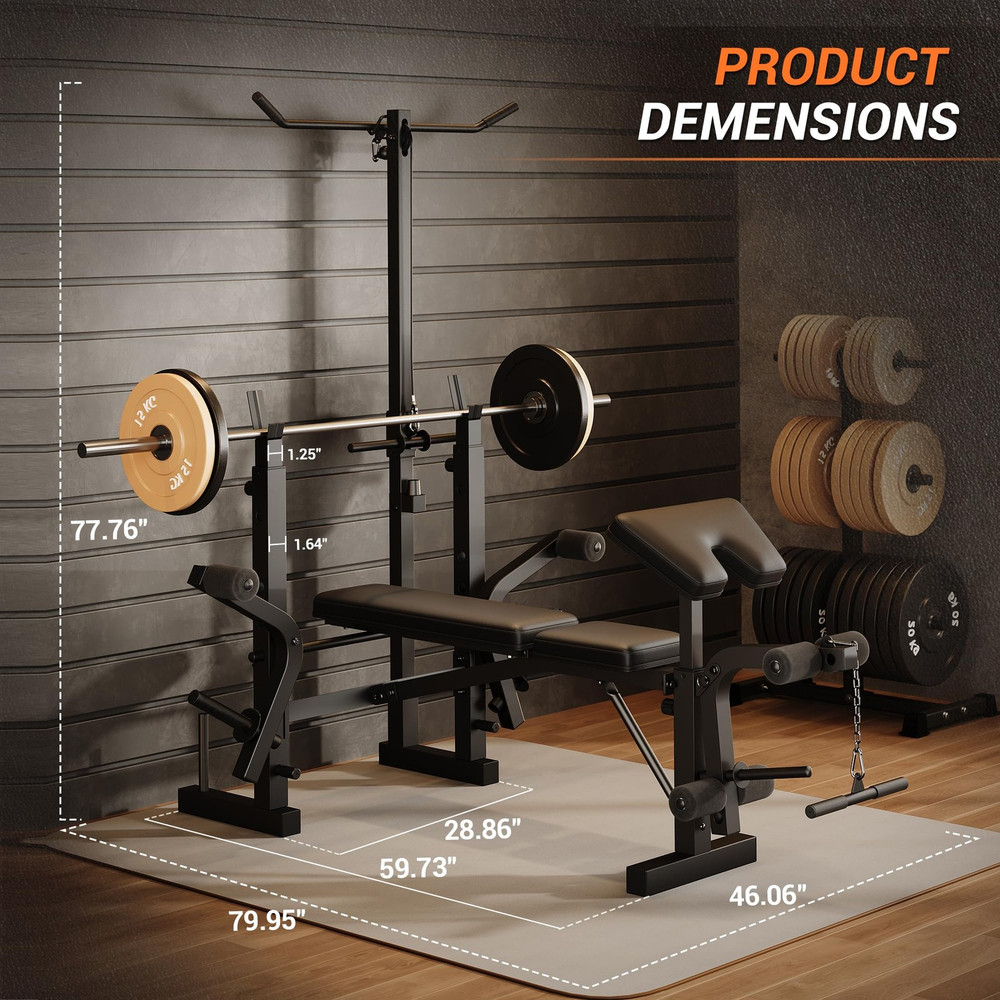 Foldable Adjustable Workout Bench All-in-One Versatile for Home Gym Use