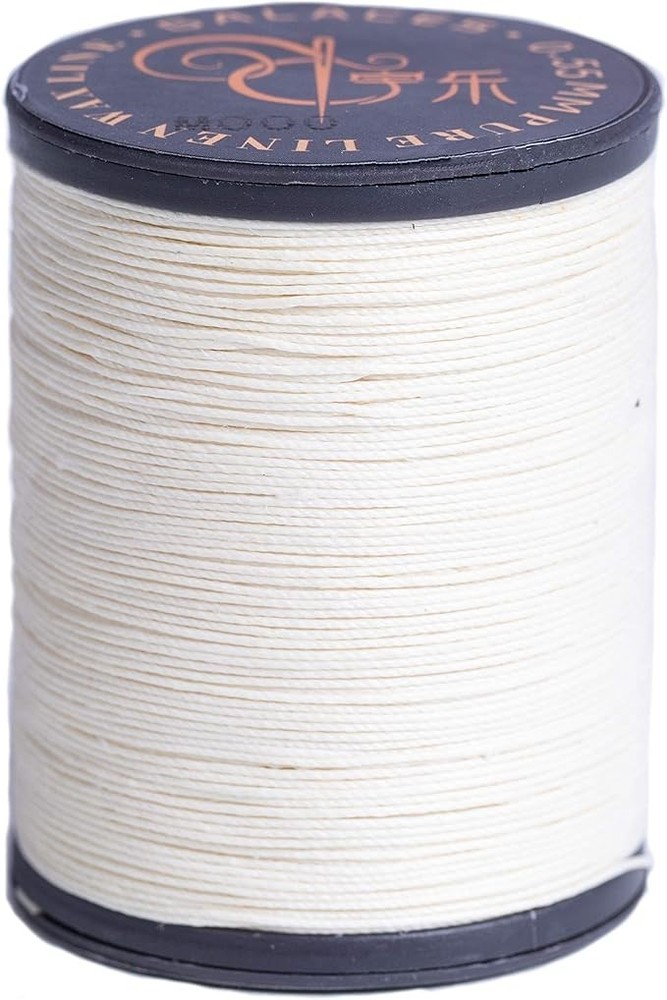 100% Natural Linen Thread 804ft Waxed Thread for Bookbinding, Leather Sewing,
