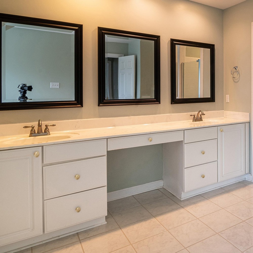 5-Pack Solid Brass Cabinet Knobs, Round Gold Knobs for Dresser Drawers, Brush...