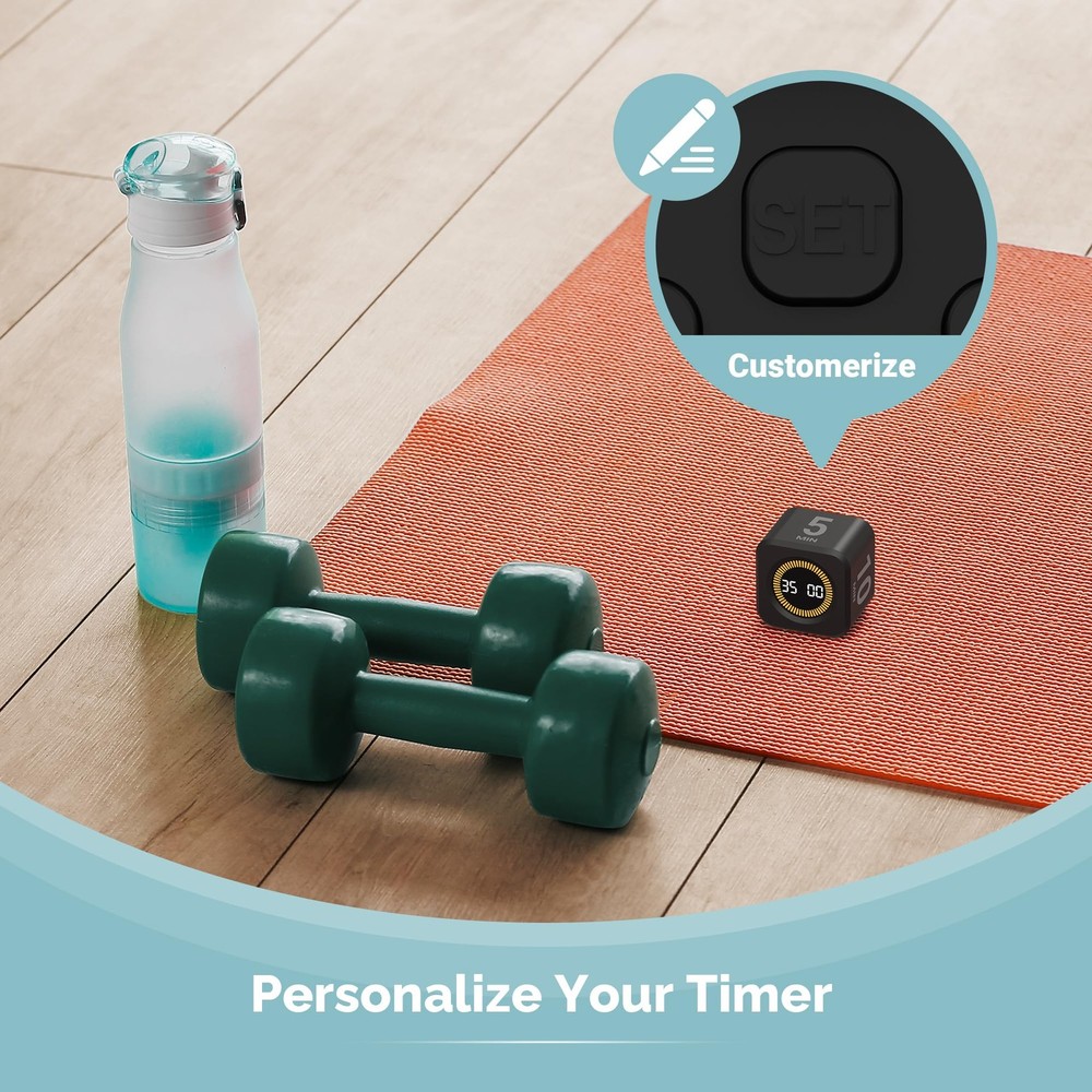 Pomodoro Timer – Visual Cube with 5/10/30/60 Min Presets, Countdown Ring & Co...