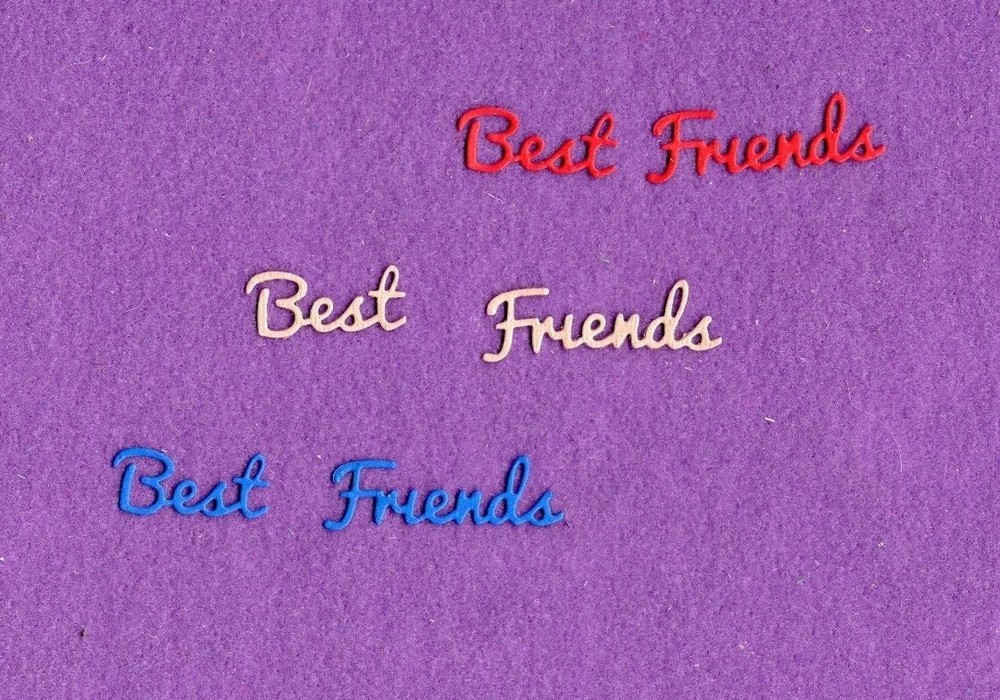 BEST FRIENDS 2 die cuts scrapbook cards