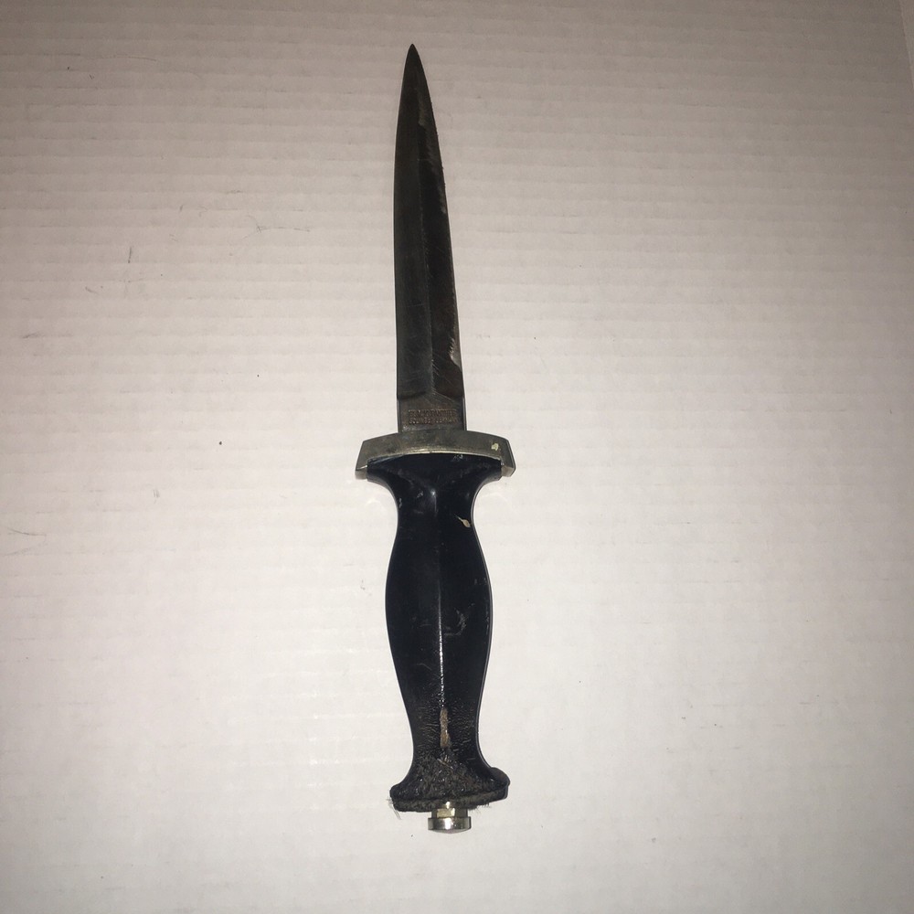Black Panther Germany Dagger Knife #064 Solingen Post War Black Sheath