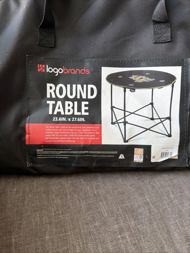 UCF Central Florida Logo Round Portable Folding Table