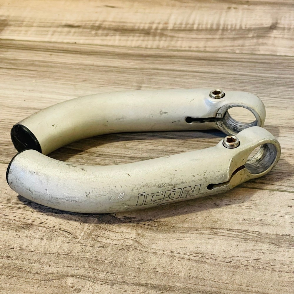 Icon Trek Silver Anodized Bar Ends Oversized Short Bend