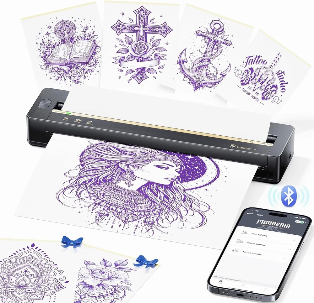 Phomemo Tattoo Stencil Printer Thermal Wireless Tattoo Printer Bluetooth Printer