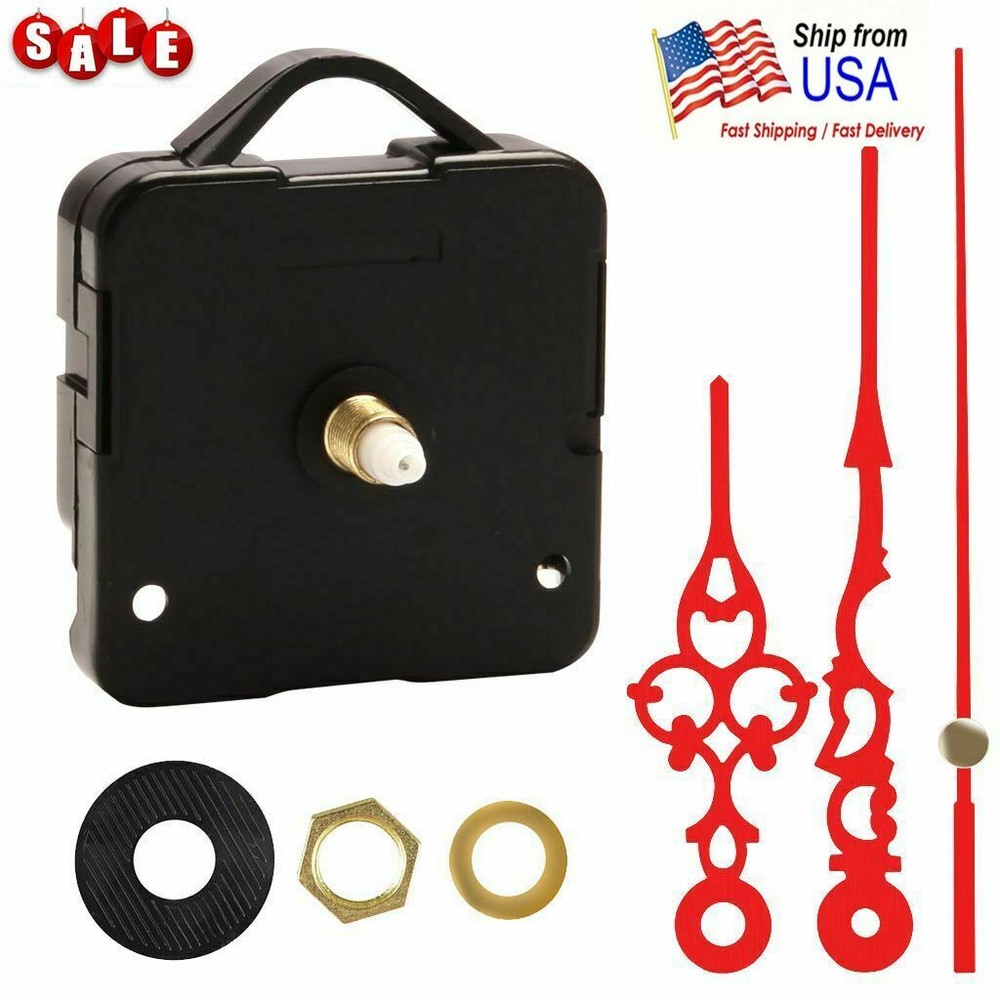 Red Clock Motor For Wall Clock Replacement Movement Parts Quartz Time Hands
