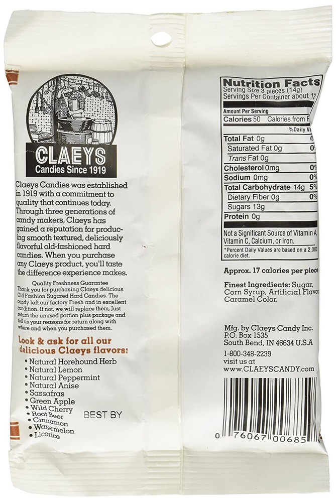 Claey's Root Beer Hard Candy - 6 oz