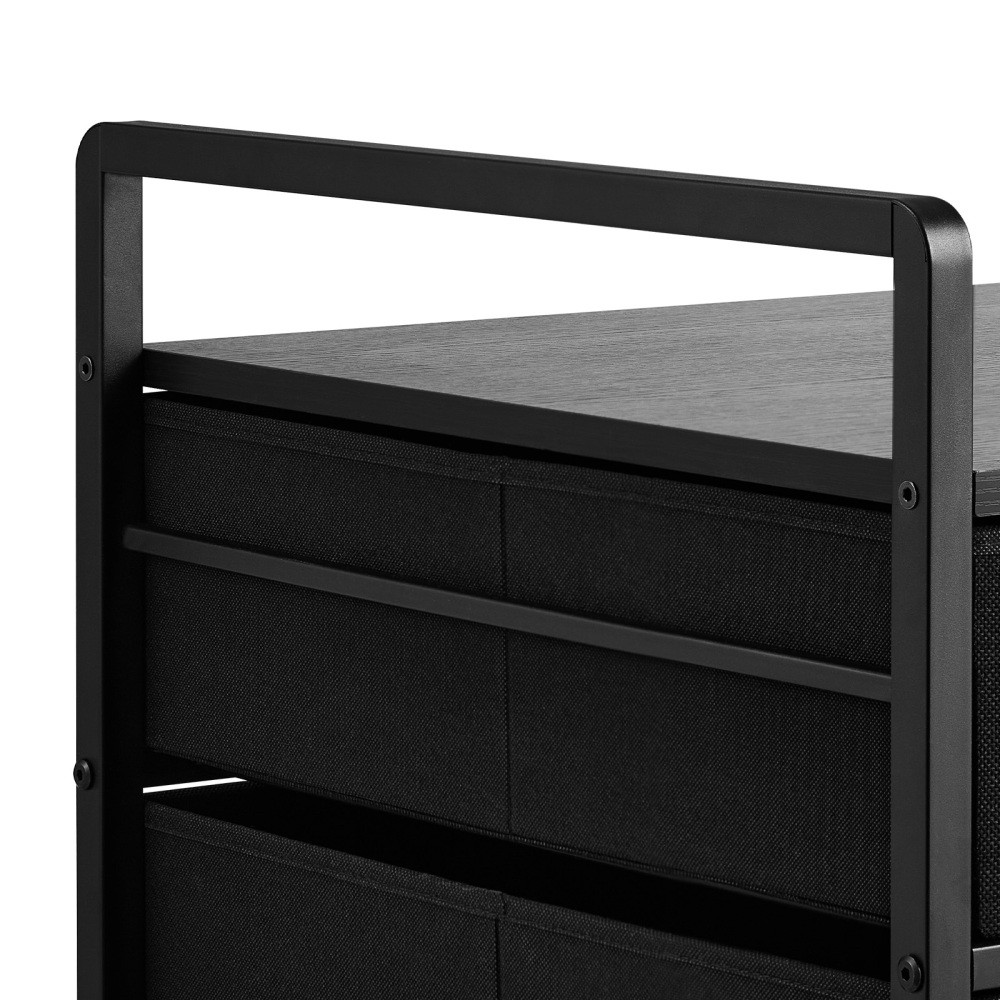 Rolling Mini Fridge Stand, 2 Drawers, Lockable Wheels