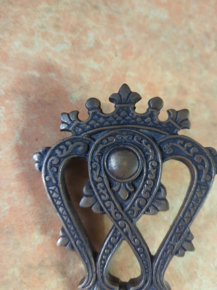 Vintage Solid Brass Door Knocker Crown Design