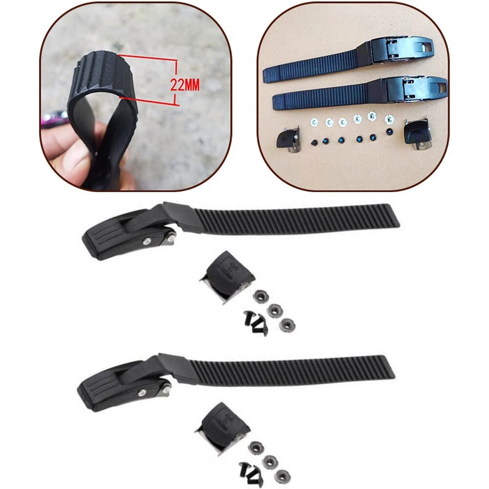 2 Sets Inline Skate Strap Buckle with Clamp Screws Nut Replacement