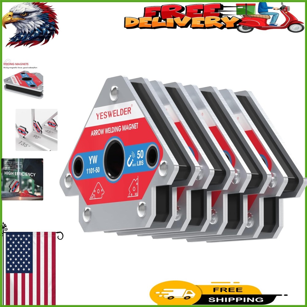 Durable 50 LB Welding Magnets - 4 Angle Holders for Enhanced Project Precision