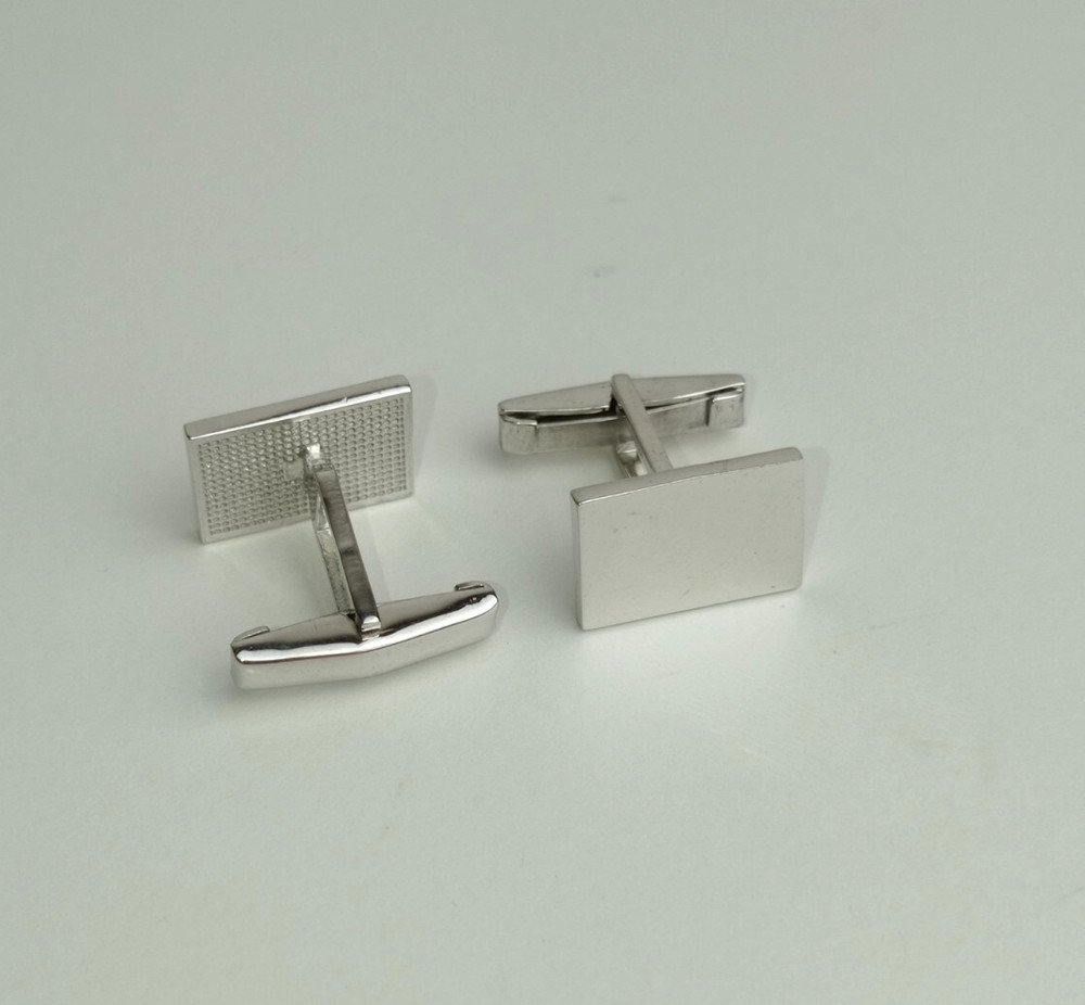 925 Silver Men's Rectangular Cufflinks Freee Gift Box