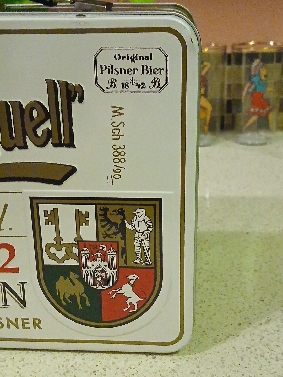 Really Cool Pilsner Urquell Lunchbox And Heavy Glass Beer Mug