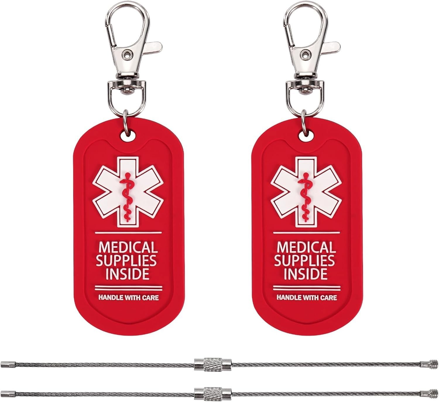 2 Pack Medical Supplies Inside Tag for Bags or Luggage Containing Medical Device