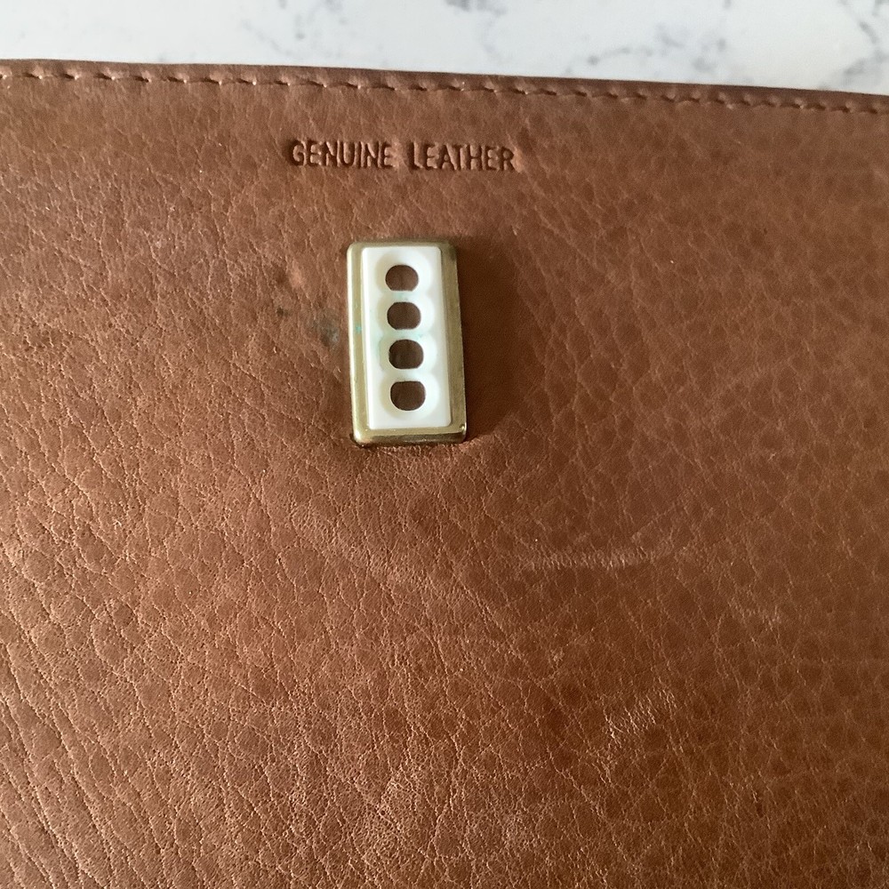 Rolfs Brown Leather Checkbook Wallet Bi-fold