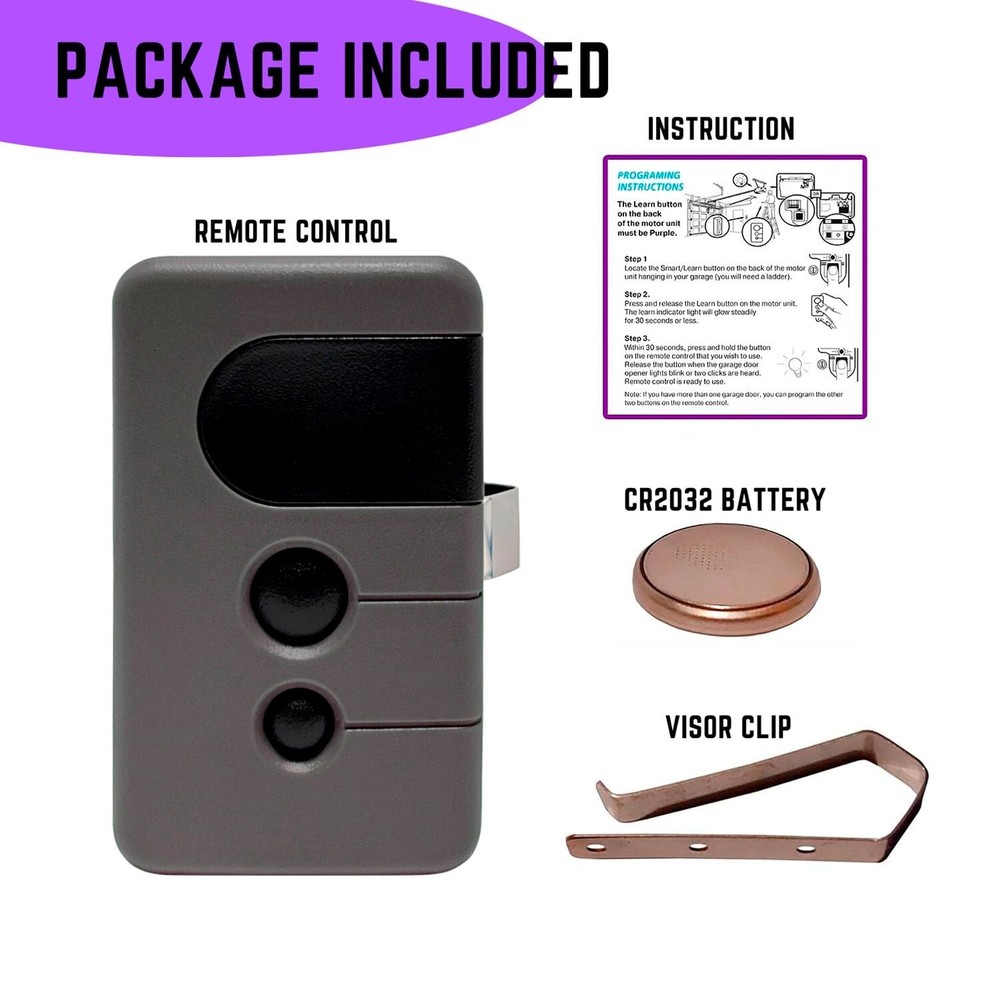 2-Pack Sears Craftsman 3-Button Garage Door Remote Control - Compatible with ...
