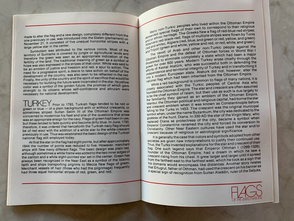 Flags of the United Nations booklet (no stamps), 1980, by Fleetwood