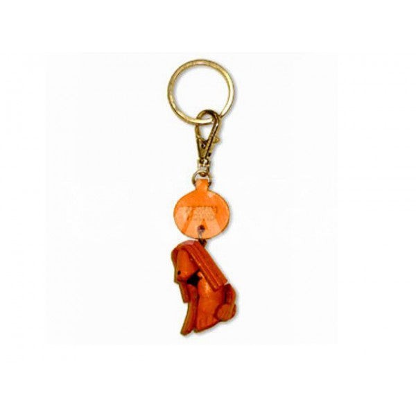 Afghan Hound Leather Dog Keychain