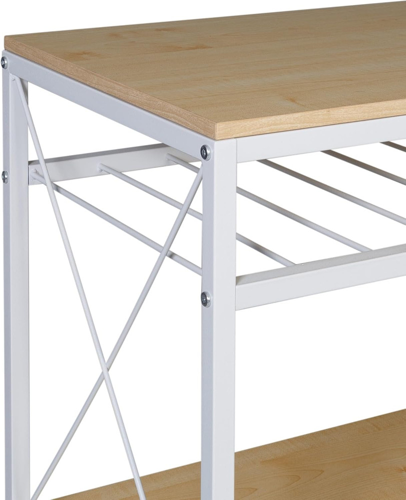 Rolling Kitchen Island, White/Oak SHF-09512 White