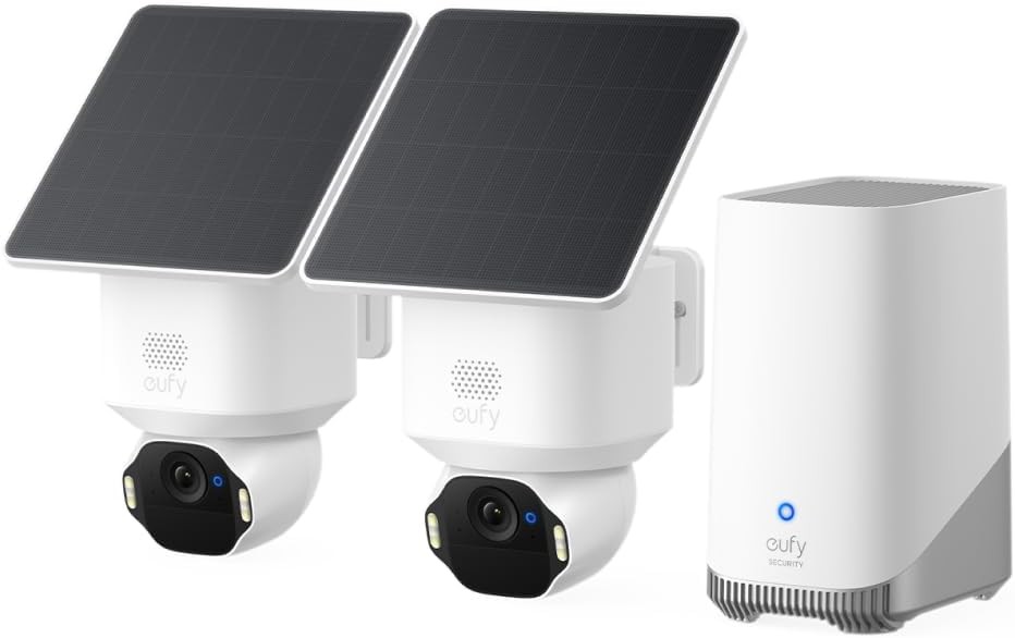 eufy Security SoloCam E42 2-Cam Kit, 4K Security Camera Wireless Outdoor, Solar