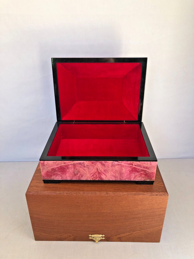 Large Hinged Russian Rhodonite Intarsia Box