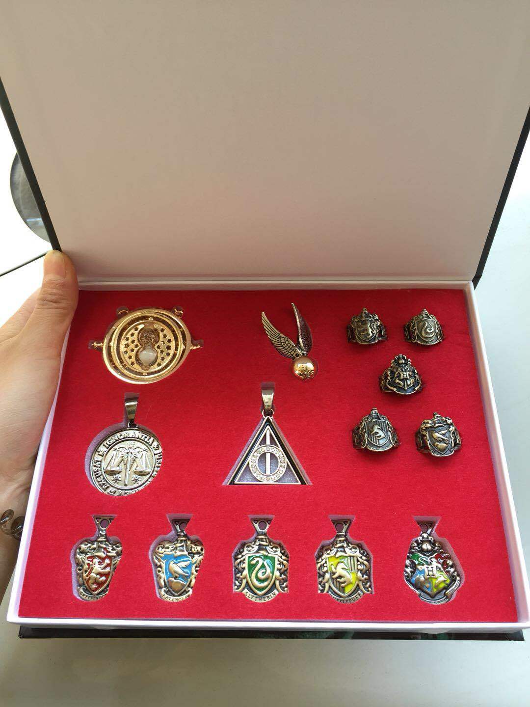 New 14 PCS Harry Potter wand Magical wands rings necklace decorate Gift cosplay