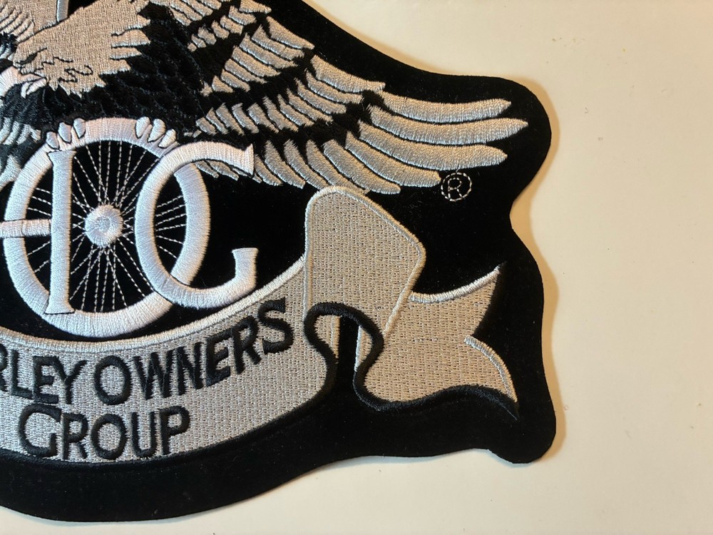 Large 11" Silver Harley Davidson Owners Group Patch HOG Eagle Jacket 2015 Wings
