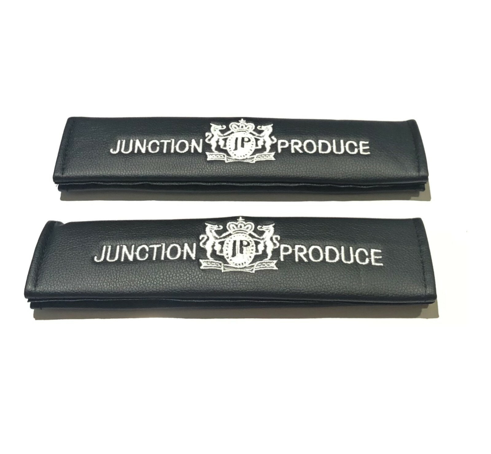 2x Black JP JUNCTION PRODUCE VIP Embroidery Car Seat Belt Covers Shoulder Pads
