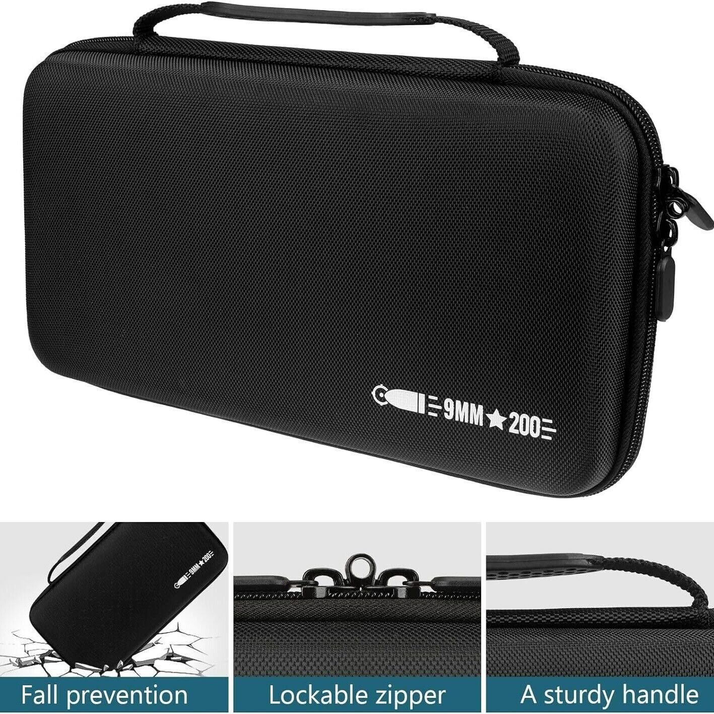 9mm Ammo Box 50/99/200 Rounds Ammunition Storage Bag Bullet Holder Case Outdoor