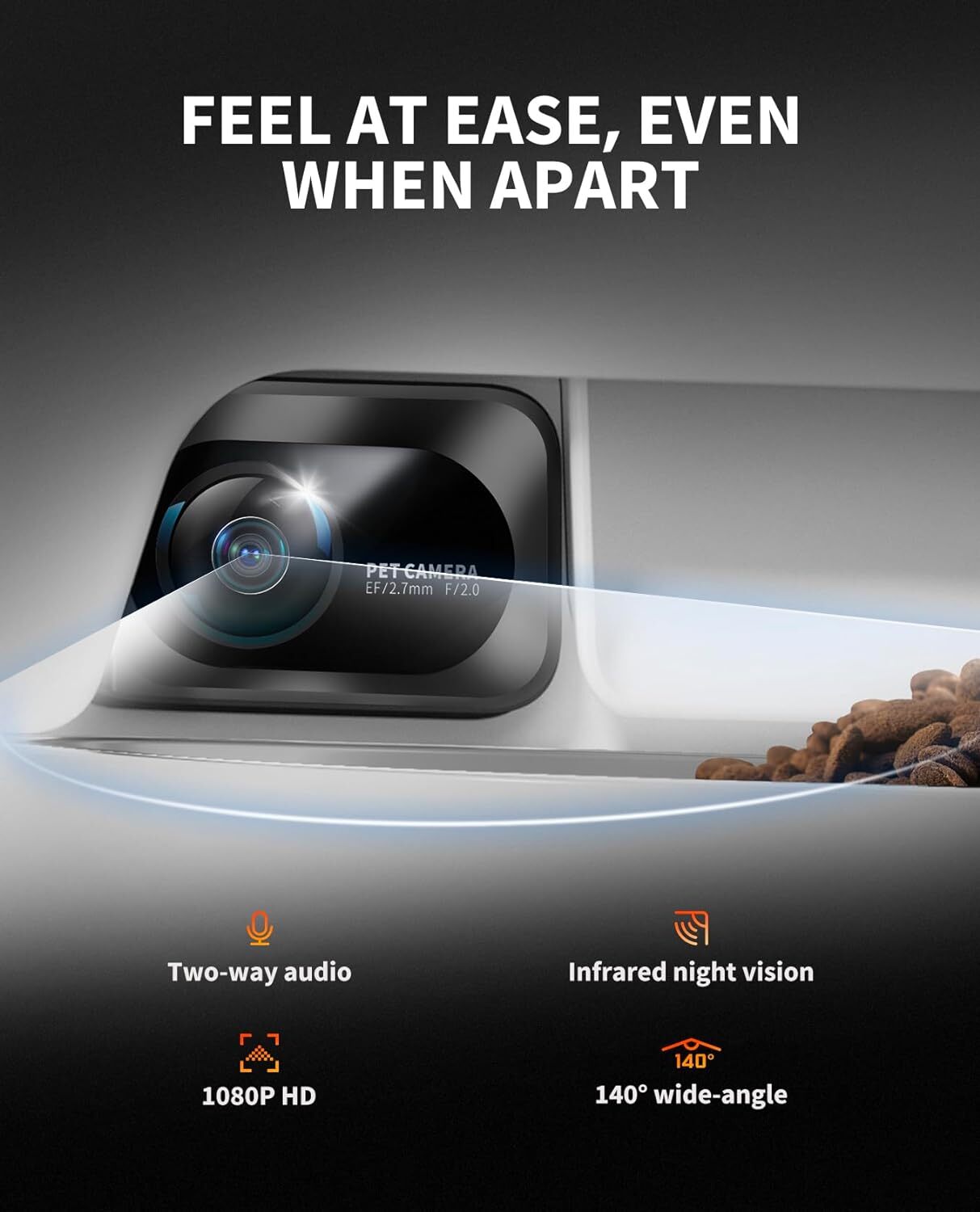 PETKIT Automatic Cat Feeder with Camera, 2.4G WiFi App Control, used