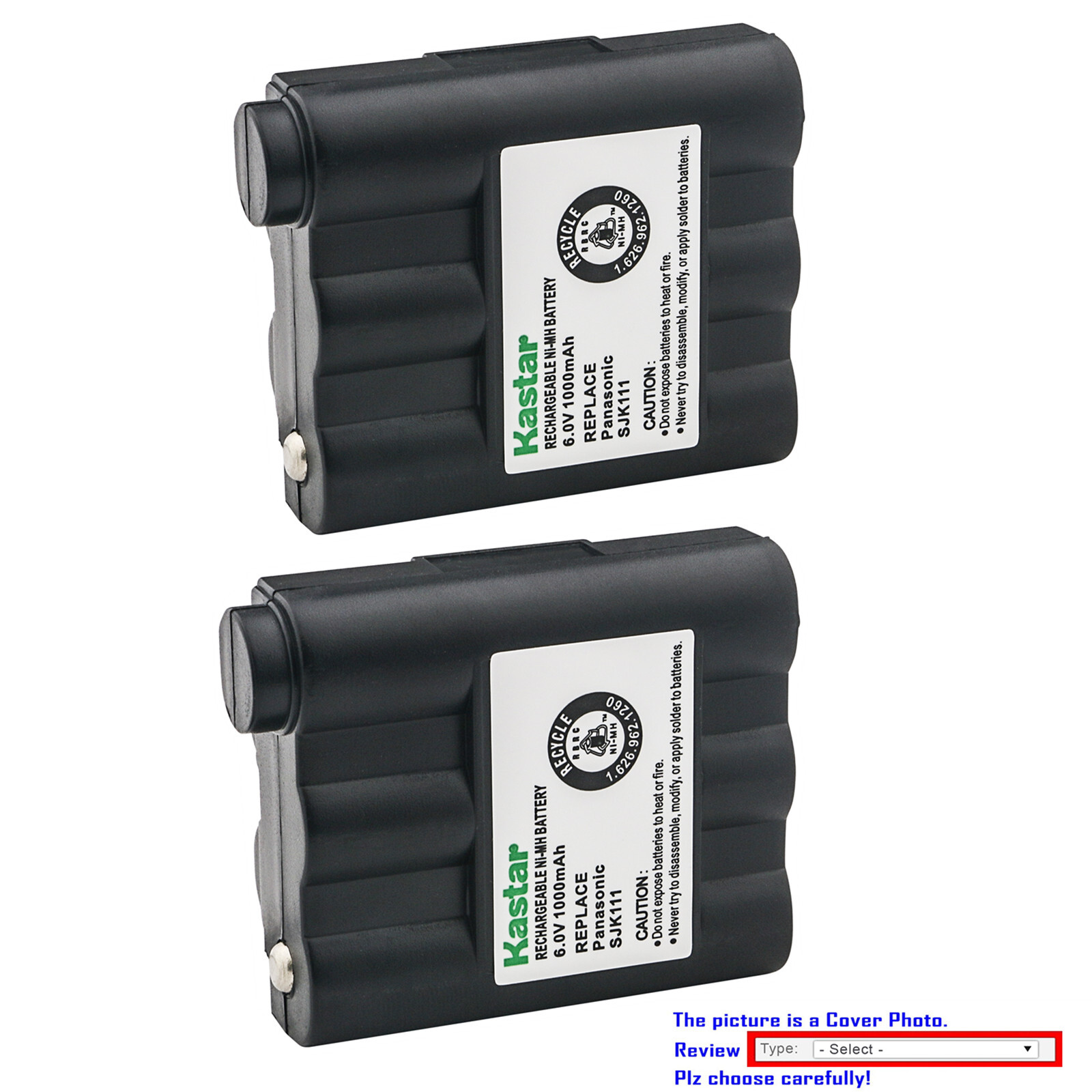 Kastar 1000mAh Ni-MH Battery for Midland BATT5R BATT-5R AVP-7 AVP-17 HH54 XT511