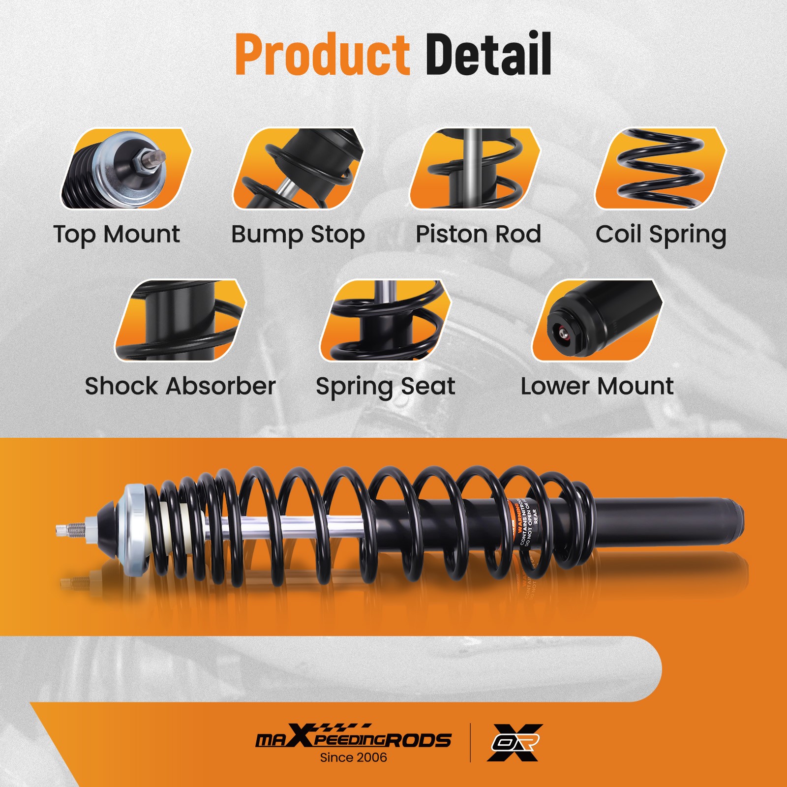 2pcs Performance Front Shocks for Polaris Sportsman X2 500 700 800 2006-2009