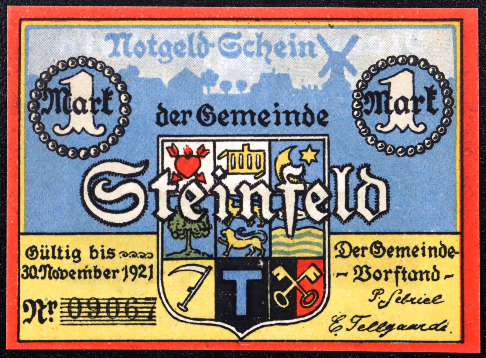 STEINFELD 1922 "Red Umbrella" 1 Mark German Notgeld