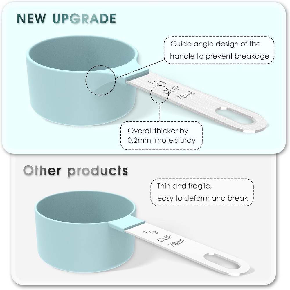 TILUCK Measuring Cups & Spoons Set, Stackable Cups and Spoons, Nesting Measure C