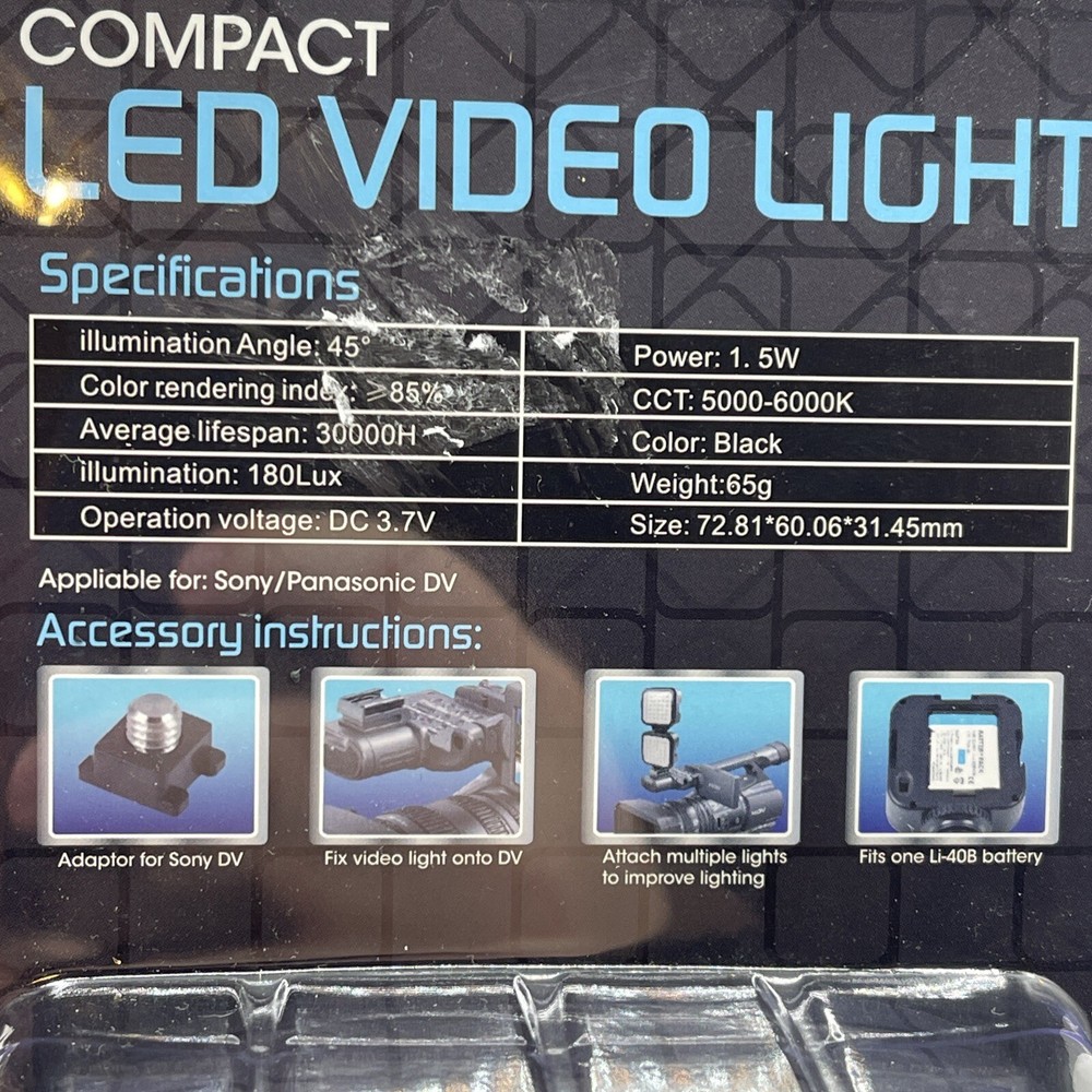 Bower Compact LED VIDEO LIGHT Brand New Sealed Package