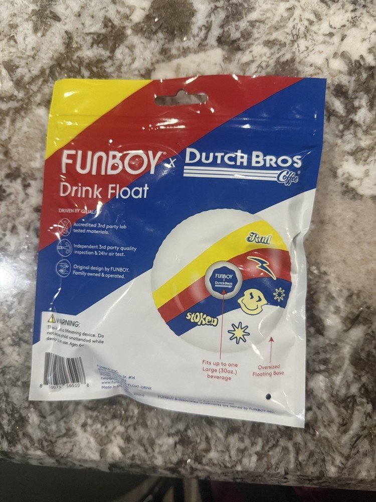 Dutch Bros Fun Boy Inflatable Drink Holder