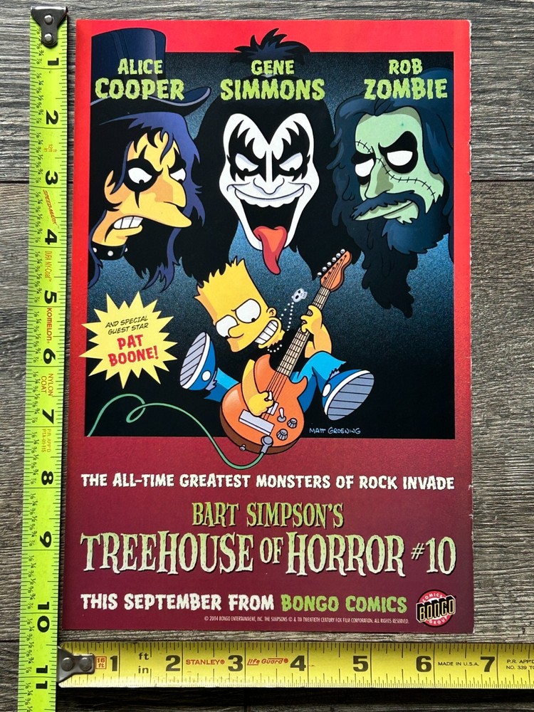 KISS Comic Ad GENE SIMMONS Bart Simpson's Treehouse Of Horror #10 Bongo 2004 A