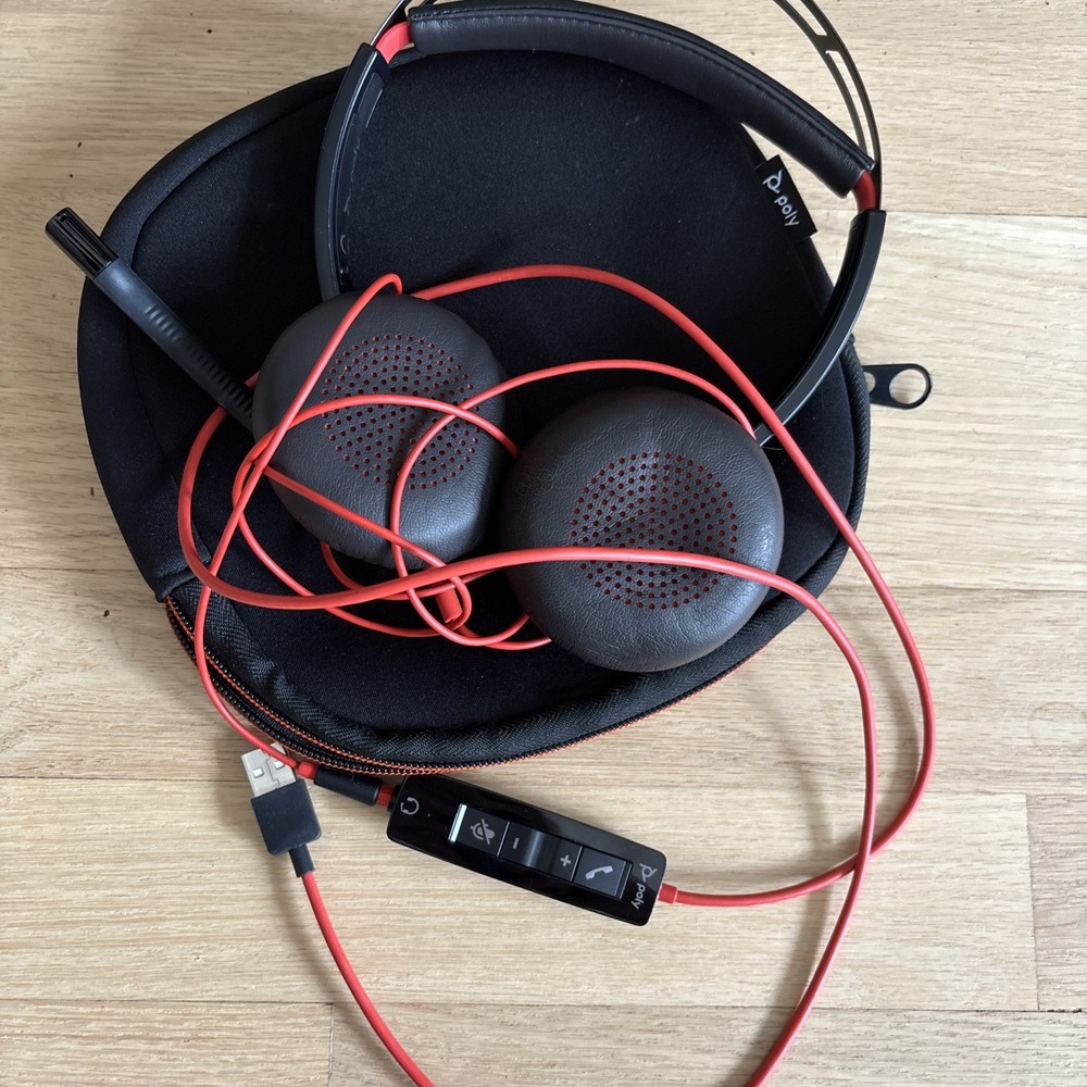 Plantronics Poly Blackwire 5200 Wired Headset USB-C With Bag