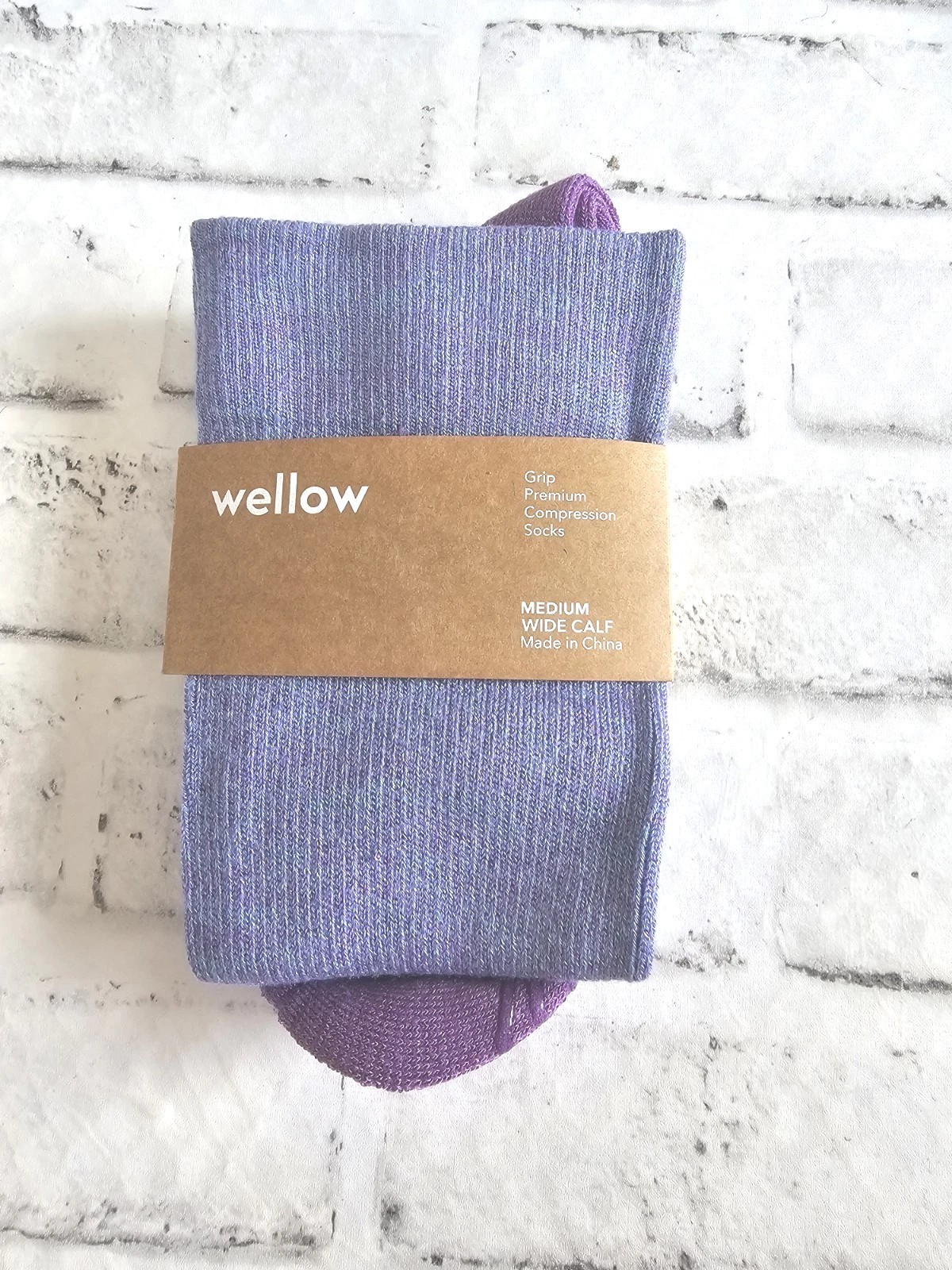 Wellow Size Medium Wide Calf Bamboo Compression Socks In Galaxy Twist