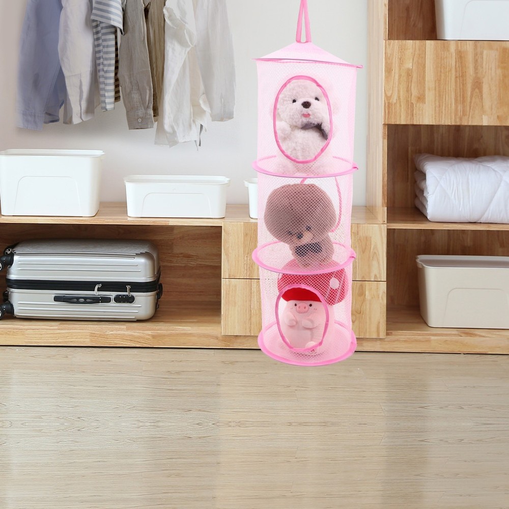 2 Pcs Hanging Mesh Organizer Multi Layer Foldable Drying Net For Plush Toys