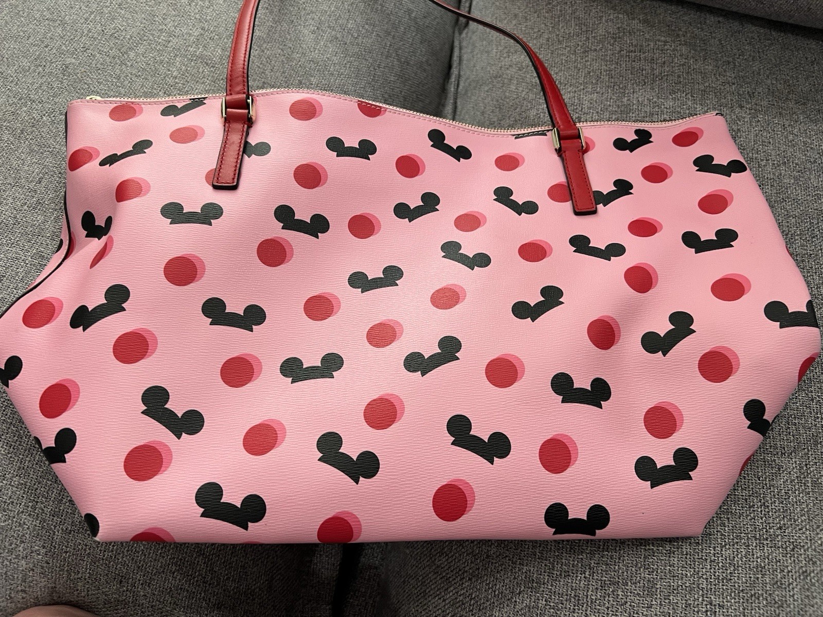 Disney Parks Kate Spade Tote Bag Pink Ears Hat Rock The Dots Mickey Mouse
