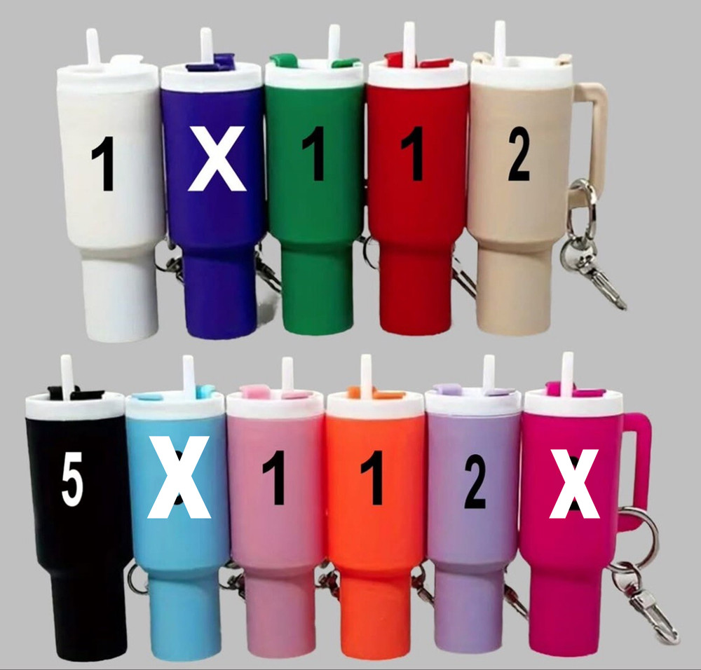 Mini Stanley Cup Keychain Lip Balm Holder - Assorted colors