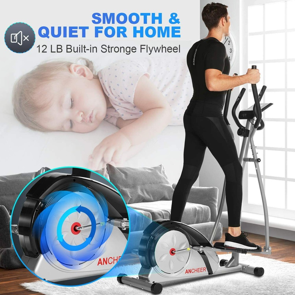 ANCHEER Elliptical Machine Quiet Magnetic Driving System Cross Trainer Machine
